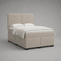 Boxspringbett 180 × 200 cm, Außenmaß ca. 190 × 210 × 120 cm, mit Taschenfederkernmatratze, Polyurethanschaumtopper und Polyesterbezug, Beige